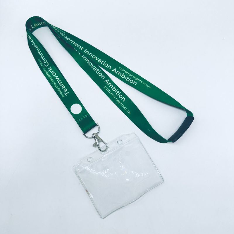 Custom Polyester Transfer Double Printed ID Card Holder Neck Lanyard
