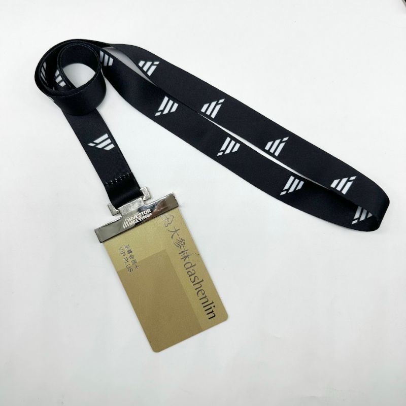 Special Membership Card Identification Card Anti Loss Polyester Transfer Printing Lanyard with Metal Clip