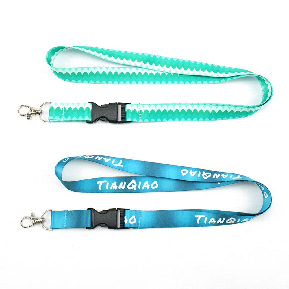 Blue Logo Cy 20*900mm China Wrist Sublimation Lanyards with Custom Card Holder Lanyard OEM