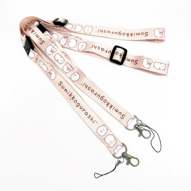 Customized Polyester Nylon Screen Printed Plush Toy Lanyard