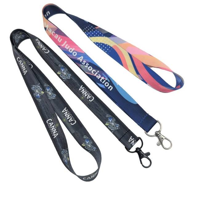 Promotion Gift Custom Sublimation Heated Transfer Printing Polyeter Printed Logo Neck Metal Hook Buckle Office Lanyard for ID Card Badge