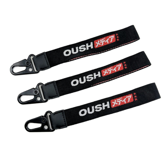No MOQ Custom Wholesale Woven Nylon Neck Strap Keychain Lanyards with Logo Custom Mobile Phone Wrist Strap