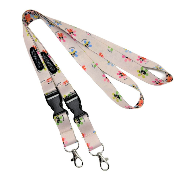 Custom Logo Lanyards Promotional Items Polyester Flat Colorful Design Lanyard Neck Strap with Free Samples