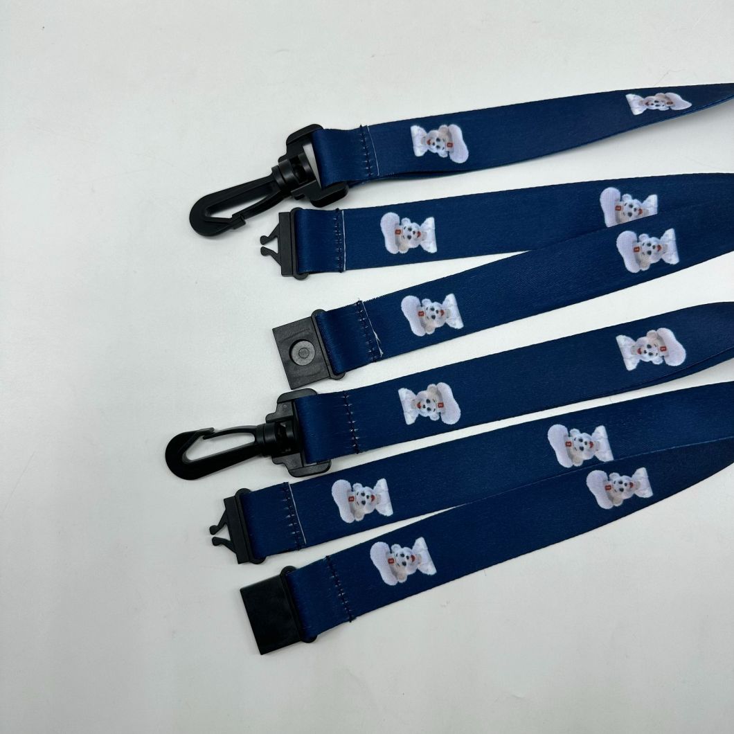 25mm Polyester Transfer Silk Screen Printing Lanyard with Environmental Safety Buckle for Promotion