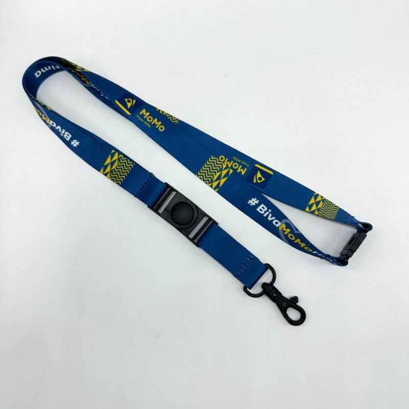 Nylon Dog Buckle with Rotating Buckle and Polyester Transfer Printing Screen Printed Promotion Lanyard