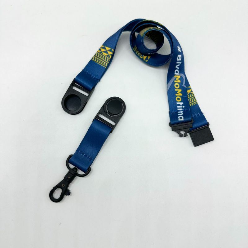 Nylon Dog Buckle with Rotating Buckle and Polyester Transfer Printing Screen Printed Promotion Lanyard