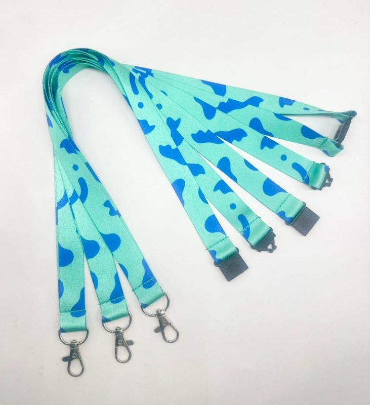 Environmentally Friendly and Recyclable Polyester RPET Ribbon with Logo Transfer and Safety Buckle Hanging Lanyard