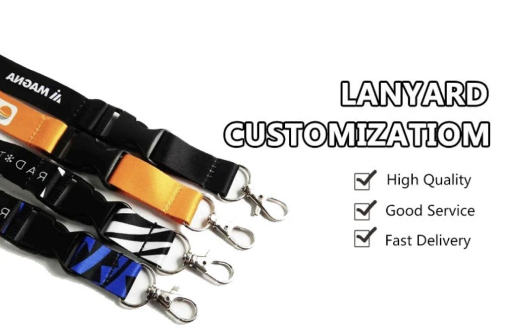 Custom Logo High Quality Bulk Printed Neck Polyester Silk Screen Printing Lanyard for Promotion Gift
