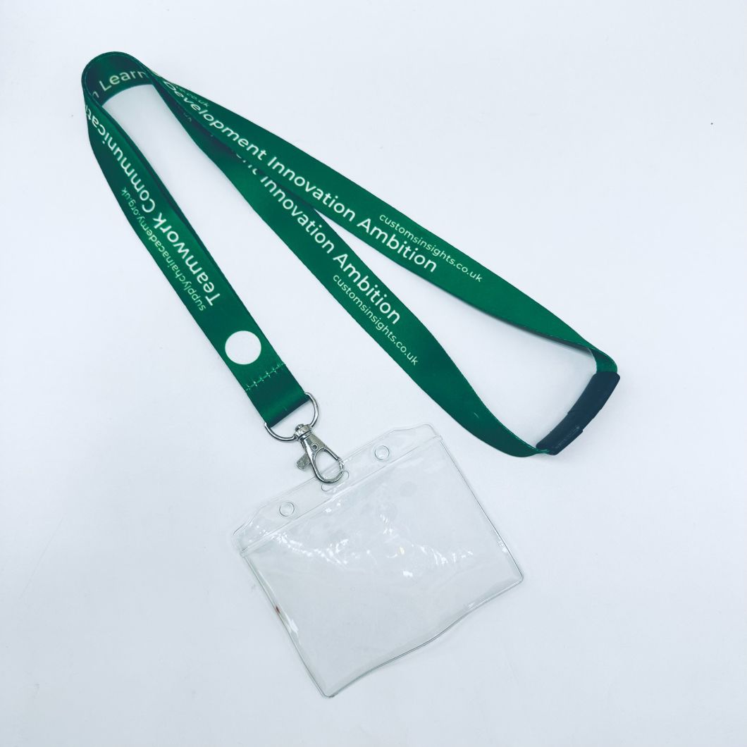 Custom Polyester Transfer Double Printed ID Card Holder Neck Lanyard