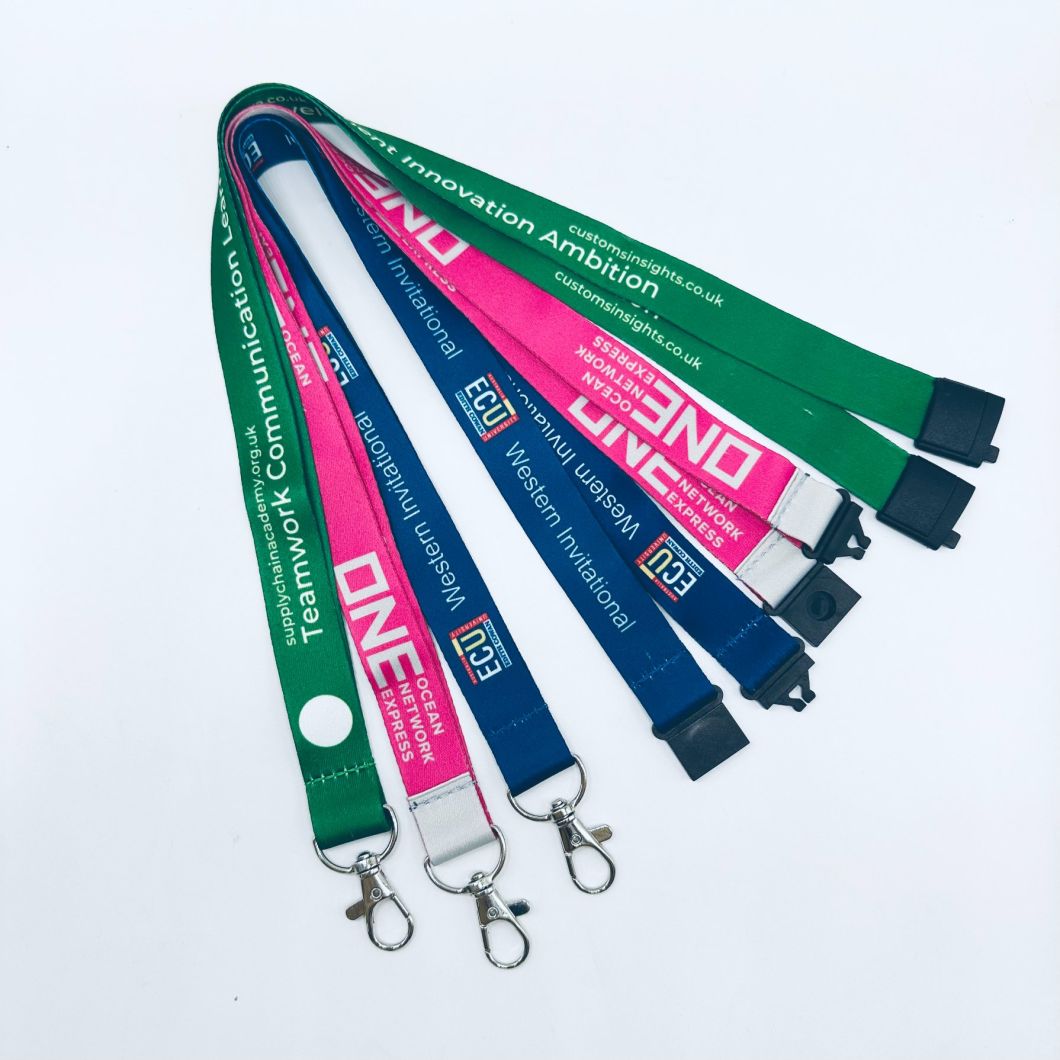 Custom Polyester Transfer Double Printed ID Card Holder Neck Lanyard