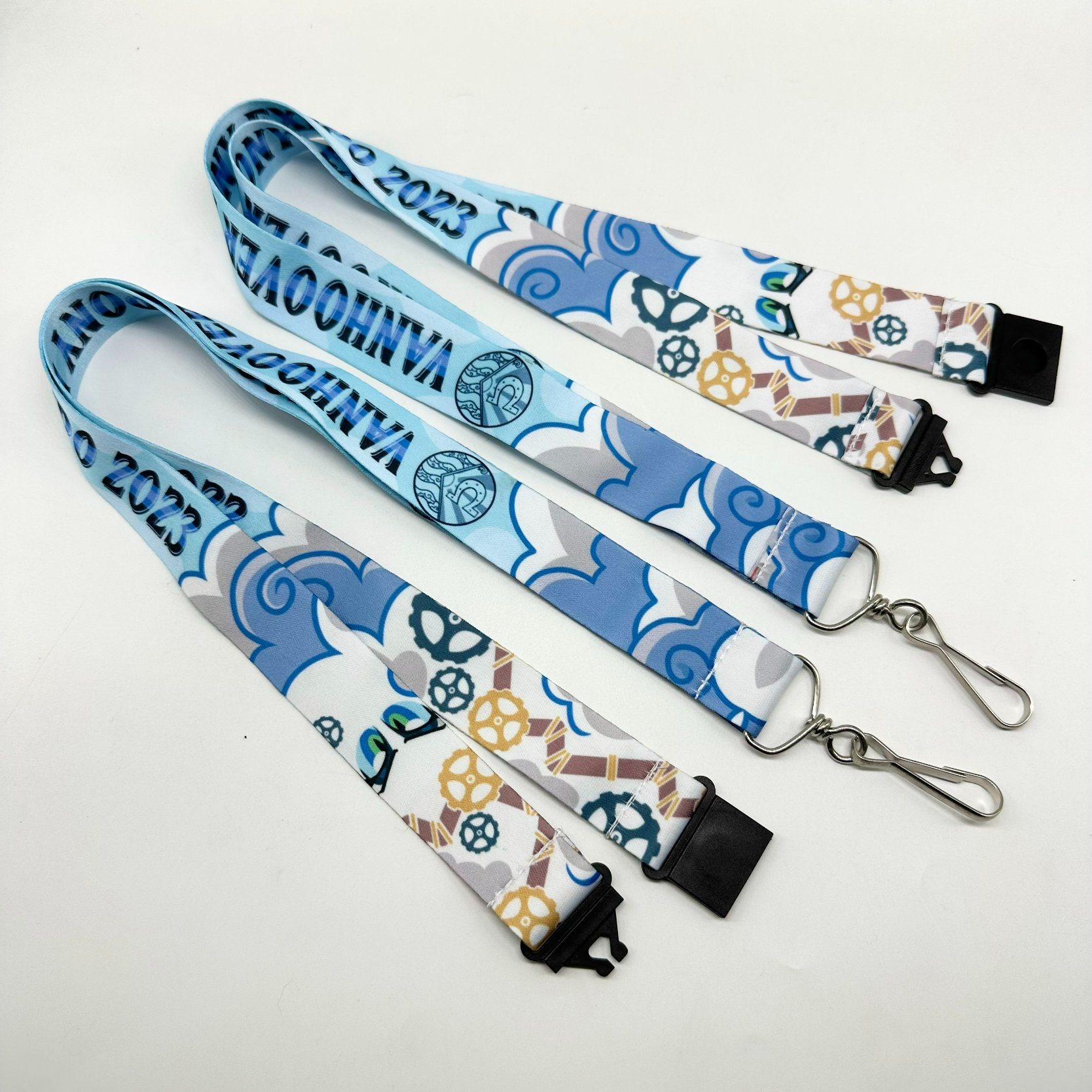 Factory Price 20*900mm Blue Cy China Wrist Sublimation Lanyards with Logo Custom Card Holder Lanyard