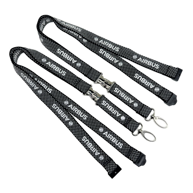 Cheap Wholesale Silk Screen Printed Polyester Reflective Lanyard with Detachable Buckle