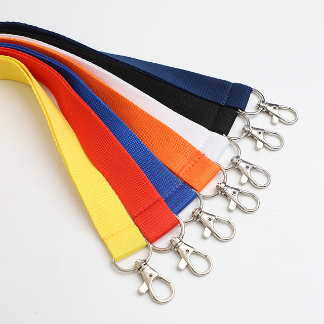 Custom Polyester Blank Double Clip Custom Double Woven Lanyards No Minimum Order