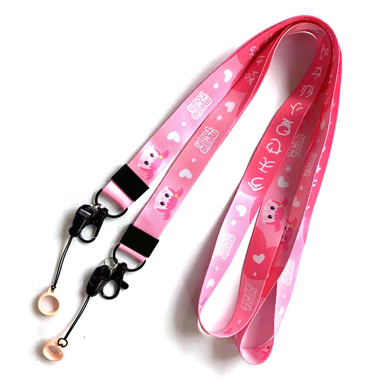 Custom Electronic Smoke Rope Lighter Tobacco Hang Phone Printing E-Cigarettes Black White Energy Vape Lanyard with Heat Transfer Logo and 15mm Silicon Ring