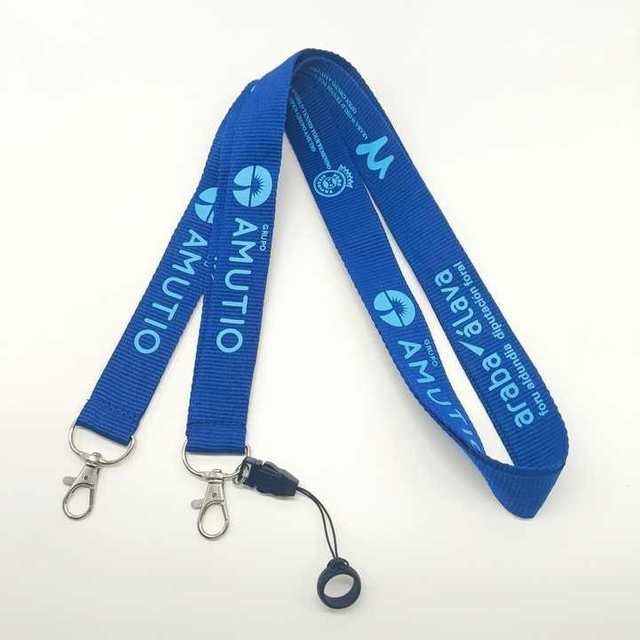 Polyester Woven Tape with Double-Sided Silk Screen Logo for Mobile Phone Hanging Rope