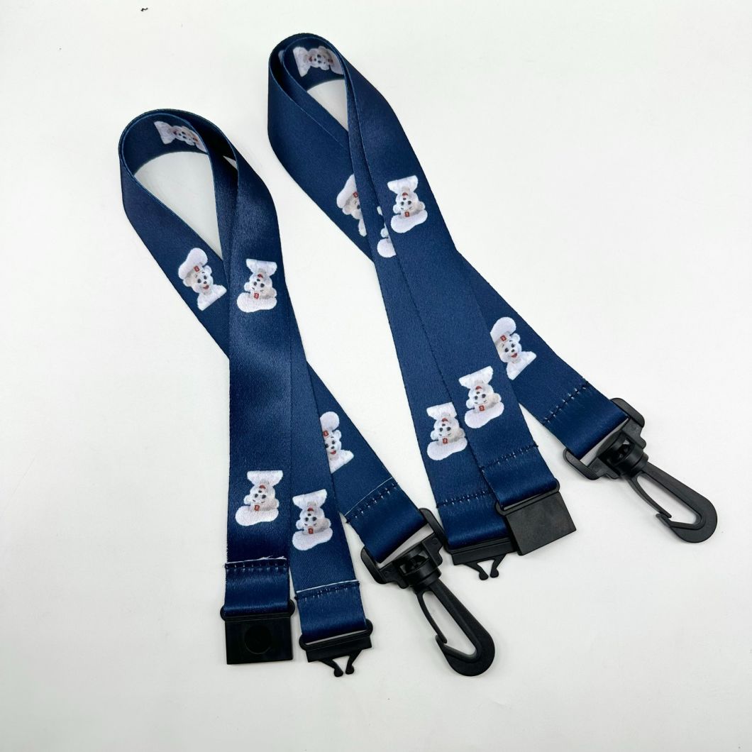 25mm Polyester Transfer Silk Screen Printing Lanyard with Environmental Safety Buckle for Promotion