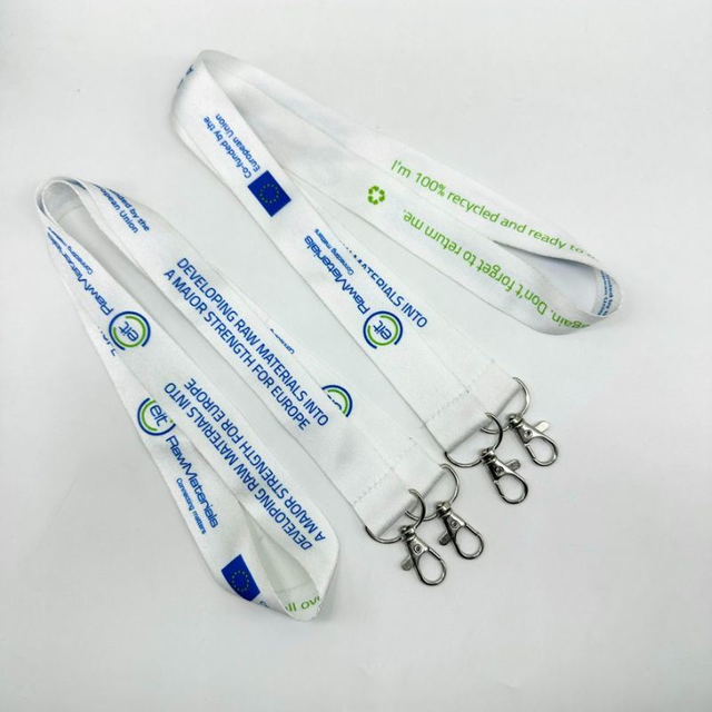 Environmentally Friendly and Recyclable RPET Double Hook Buckle Identification Sleeve Lanyard