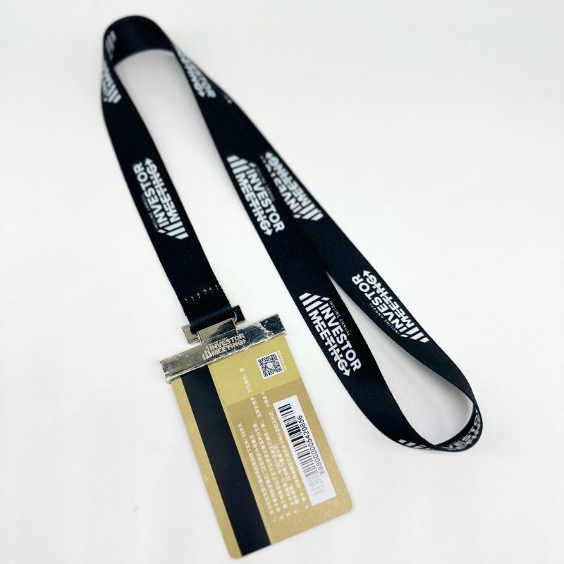 Special Membership Card Identification Card Anti Loss Polyester Transfer Printing Lanyard with Metal Clip