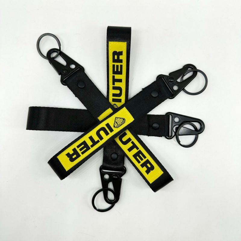 Custom Nylon Polyester Webbing Transfer Woven Logo Silk Screen Keychain