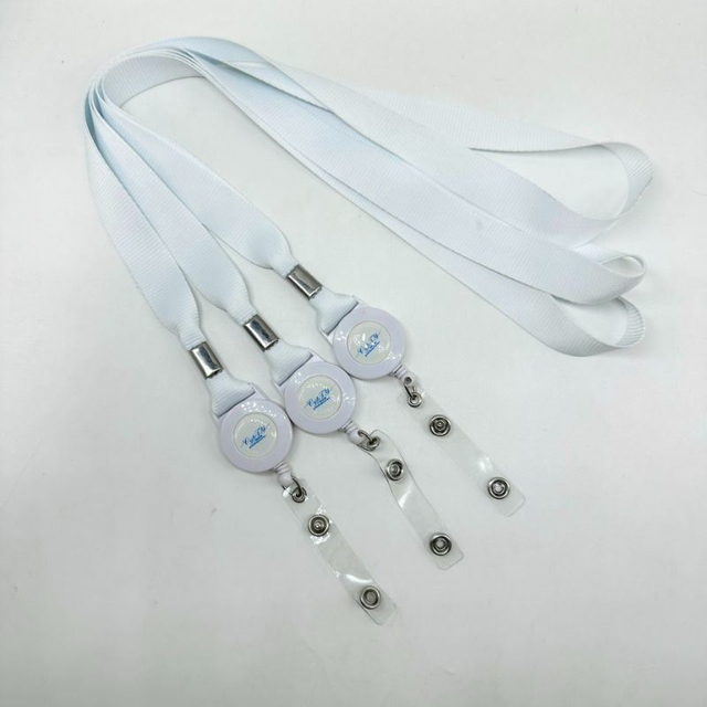Blank Polyester Nylon Customizable Logo Retractable and Easy to Pull Buckles Lanyard