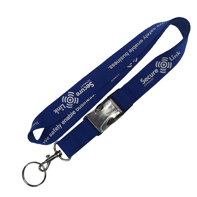 Customized High-Quality Polyester Nylon Silk Screen Printing with Metal Buckle for Promotional Gift Lanyard