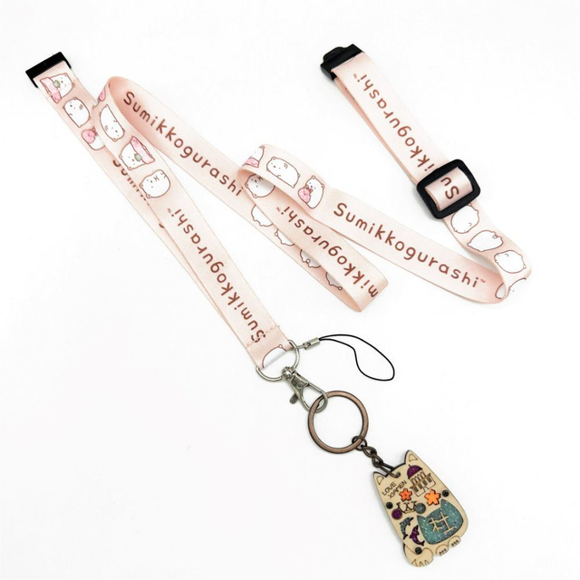 Customized Polyester Nylon Screen Printed Plush Toy Lanyard