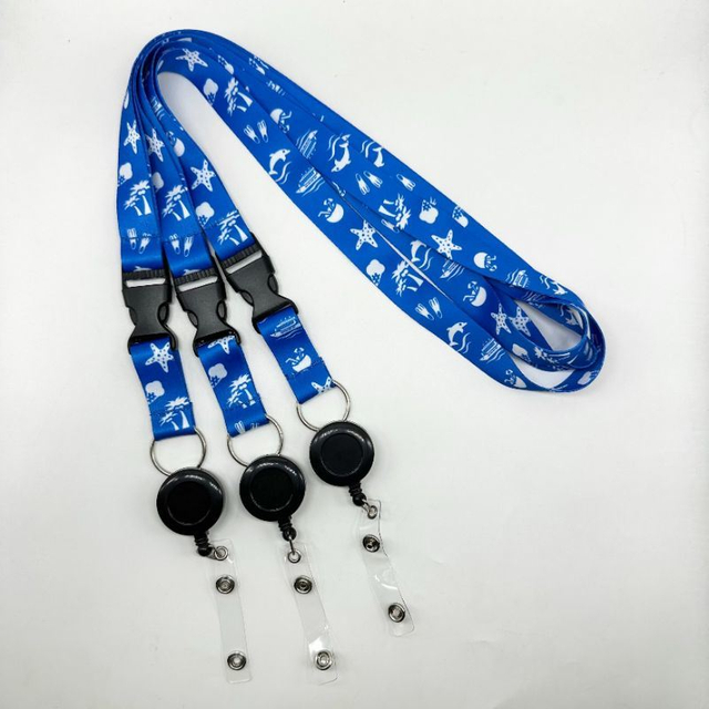 Customizable Logo Telescopic Easy to Pull Polyester Transfer Silk Screen Promotion Gift Lanyard
