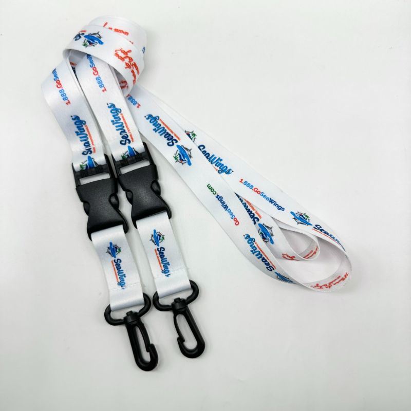 Environmentally Friendly Plastic Buckle Polyester Transfer Screen Printing Logo Certificate Set Work Card Lanyard