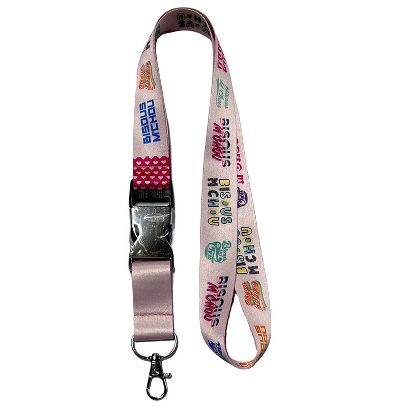 Customized High-Quality Polyester Nylon Screen Printing with Metal Buckle for Promotional Gift Lanyard