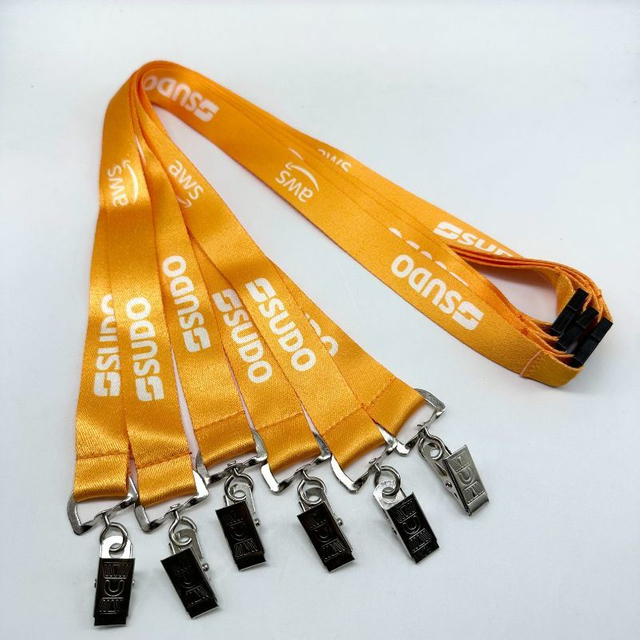 Environmentally Recyclable Rper with Safety Buckle Certificate Cover Job Number Clip Transfer Silk Screen Lanyard