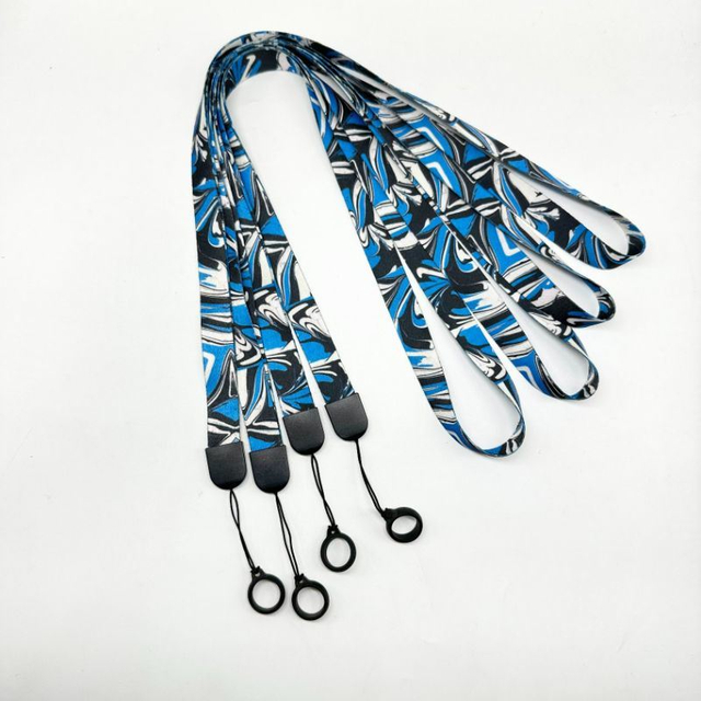 Custom Polyester Transfer Electronic Cigarette Stick Neck Lanyard with Silicone Hanging Ring