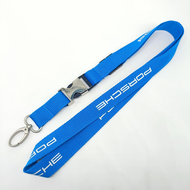 High Quality Metal Buckle Polyester Ribbon with Silk Screen Logo Hanging Strap Lanyard for Promotion Gift
