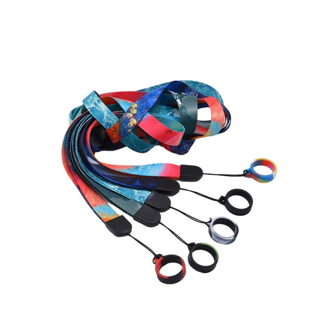 Custom Factory Eco Freidly E-Cigarette Pen Holder Vape Mod Lanyard with 20mm Silicone EGO Ring