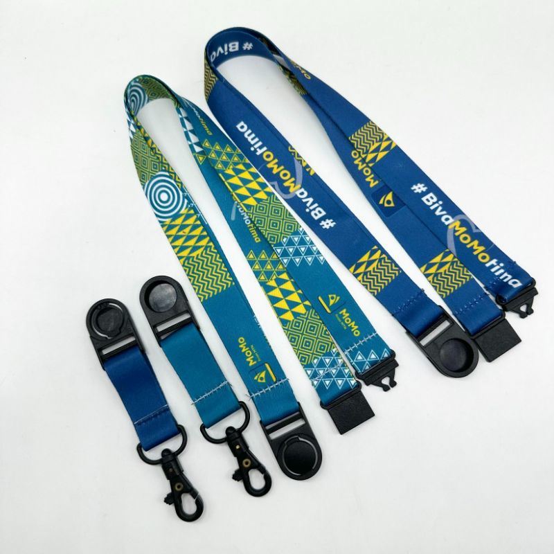 Nylon Dog Buckle with Rotating Buckle and Polyester Transfer Printing Screen Printed Promotion Lanyard