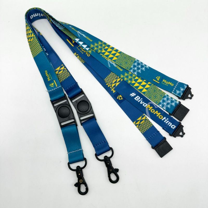 Nylon Dog Buckle with Rotating Buckle and Polyester Transfer Printing Screen Printed Promotion Lanyard