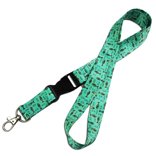 Custom Polyester Transfer with Safety Buckle Lanyard
