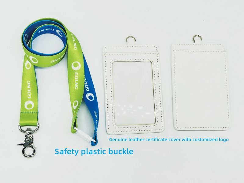 High Quality Keychain Polyester Thickened Transfer Printing Belt with Safety Buckle Leather Certificate Cover Hanging Lanyard