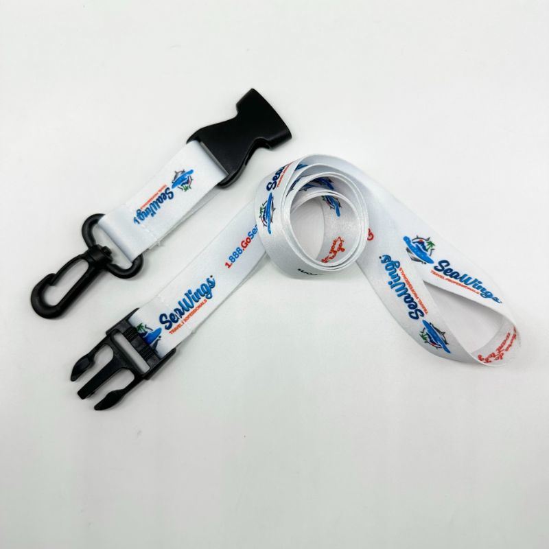 Environmentally Friendly Plastic Buckle Polyester Transfer Screen Printing Logo Certificate Set Work Card Lanyard