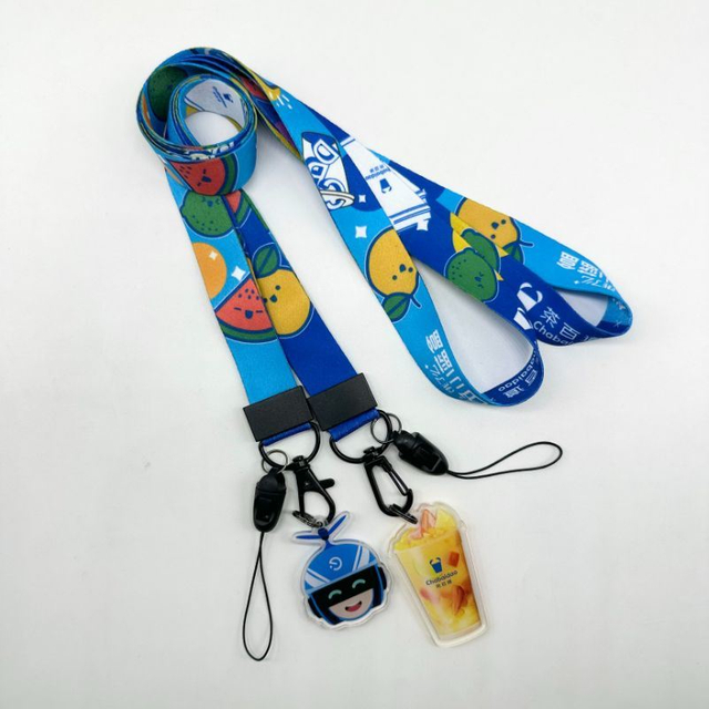 High Quality Acrylic Small Hang Tag Polyester Double-Sided Printed Promotion Lanyard Mobil Phone Lanyard