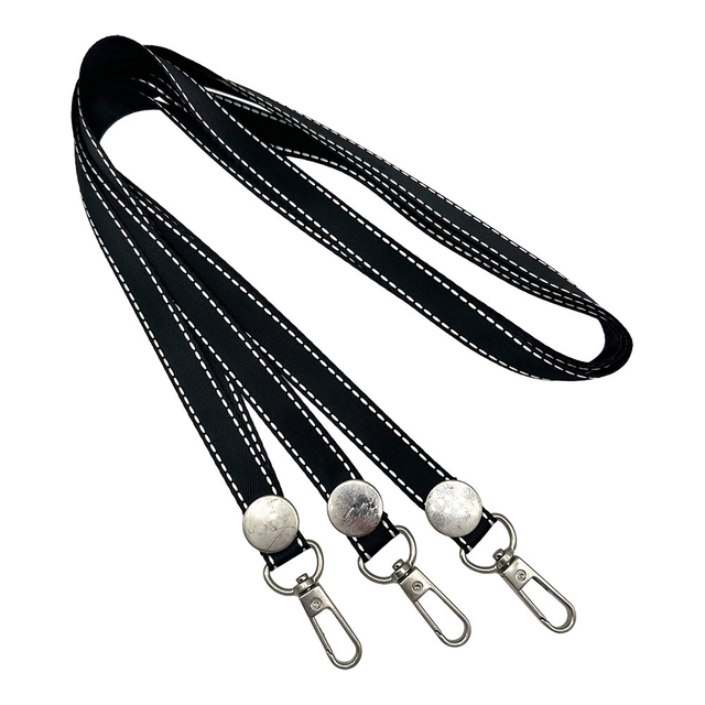 Custom Nylon Reflective Jacquard Blank PU Leather ID Card Holder Lanyard