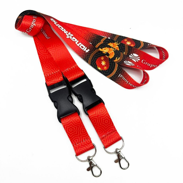Custom Polyester Nylon Silk Screen Printed Sublimation ID Card Holder Lanyard