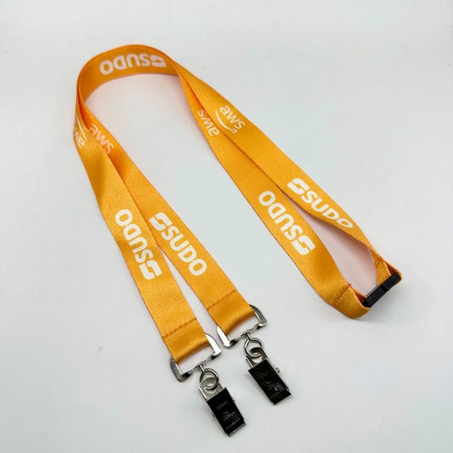 Environmentally Recyclable Rper with Safety Buckle Certificate Cover Job Number Clip Transfer Silk Screen Lanyard