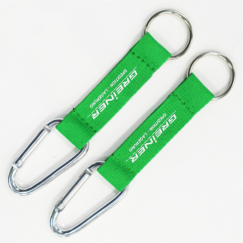 Customized Logo Polyester Nylon Lanyard Woven Mountaineering Buckle PVC Label Short Belt Silk Screen Printing Logo