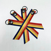 Custom 25mm Polyester Activity Riding Ribbon Transfer Keychain