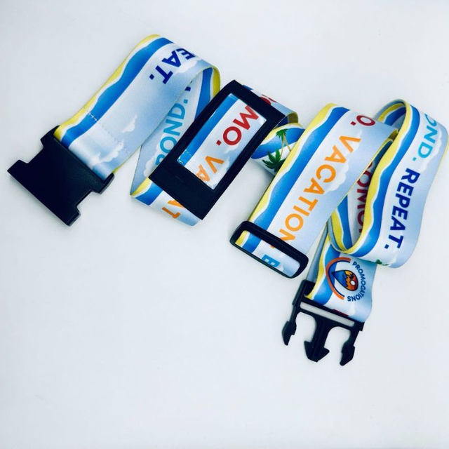 Manufacturers Customized High Quality with Removable Business Card PU Window Polyester Nylon Double-Sided Printing Luggage Strap