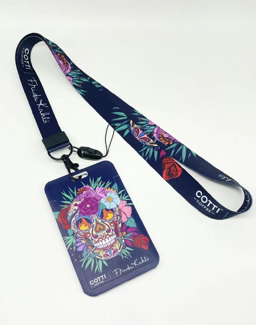 Polyester Strap Printed Design Fabric Lanyard Color Printing Push ID Card for Promotional Gift