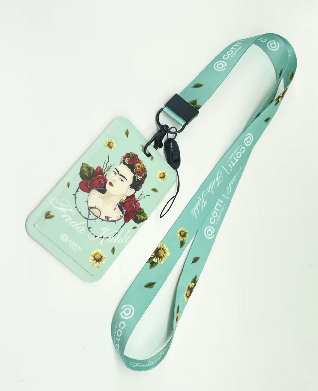 Polyester Strap Printed Design Fabric Lanyard Color Printing Push ID Card for Promotional Gift