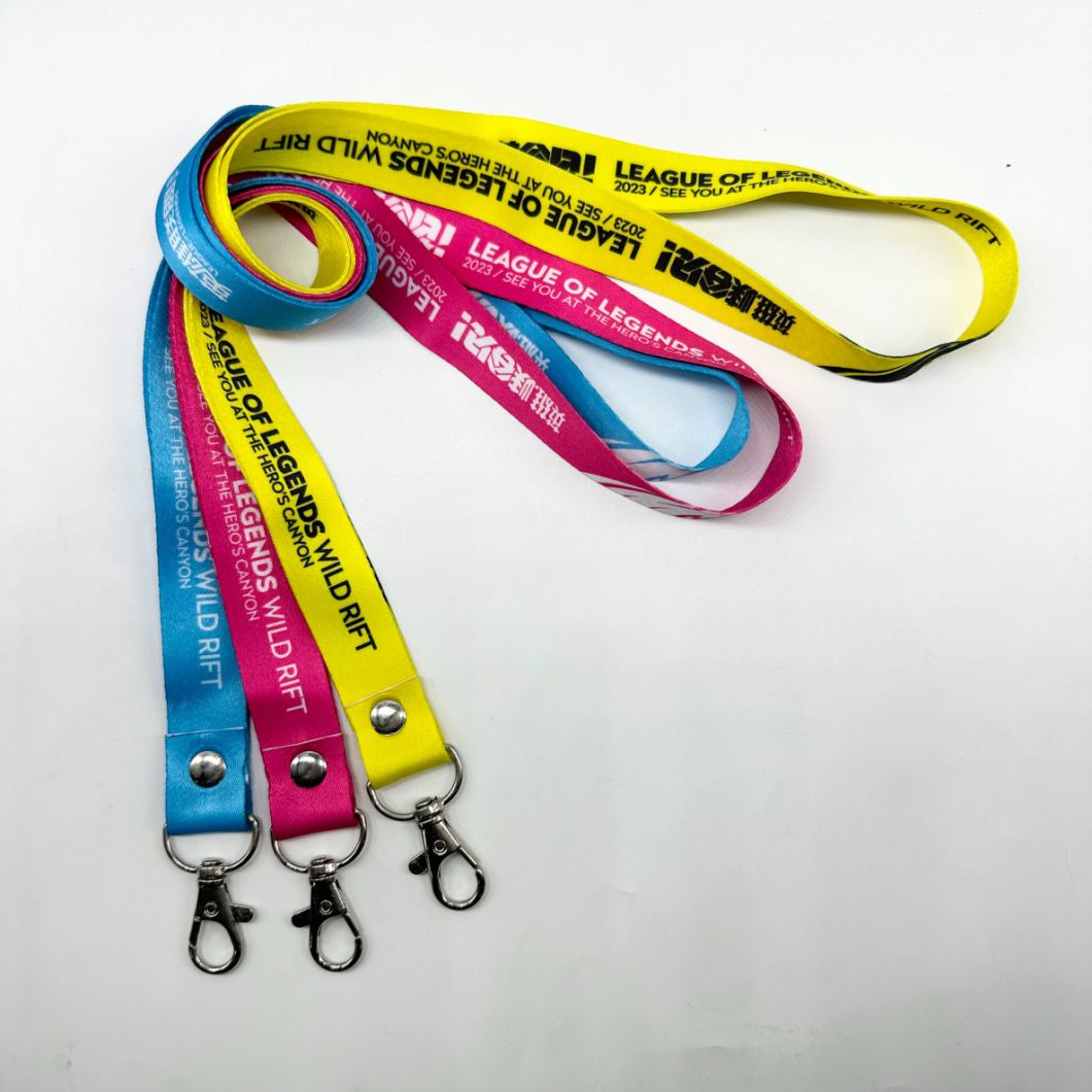 Wholesale Factory Price Printed ID Card Holdercustomized 20 mm Individual Colorful Woven Nylon Heat Transfer Lanyard with High Quality