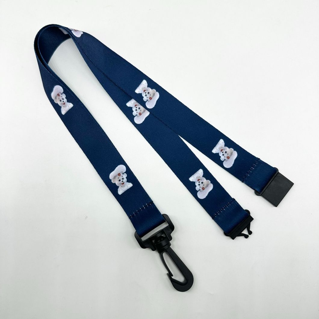 25mm Polyester Transfer Silk Screen Printing Lanyard with Environmental Safety Buckle for Promotion