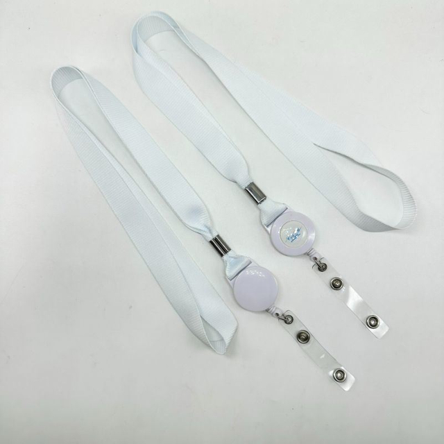 Blank Polyester Nylon Customizable Logo Retractable and Easy to Pull Buckles Lanyard